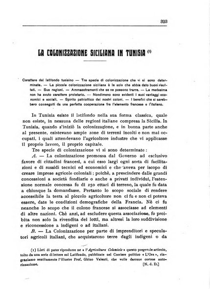 L'agricoltura coloniale organo dell'Istituto agricolo coloniale italiano e dell'Ufficio agrario sperimentale dell'Eritrea