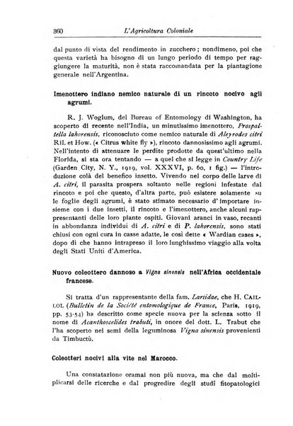 L'agricoltura coloniale organo dell'Istituto agricolo coloniale italiano e dell'Ufficio agrario sperimentale dell'Eritrea