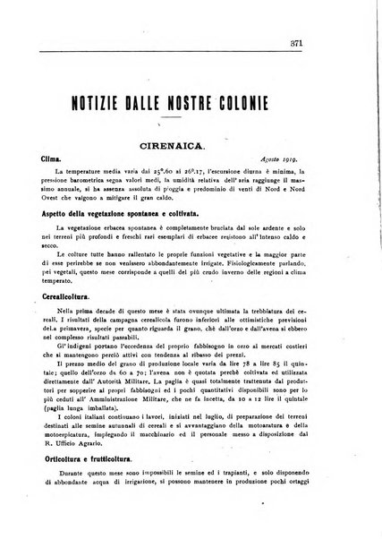 L'agricoltura coloniale organo dell'Istituto agricolo coloniale italiano e dell'Ufficio agrario sperimentale dell'Eritrea