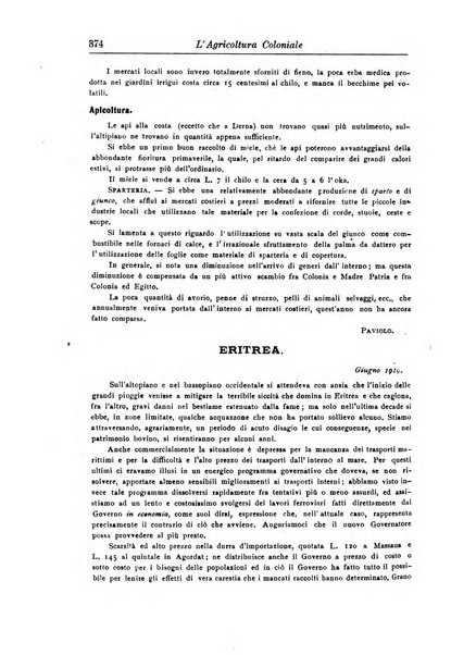 L'agricoltura coloniale organo dell'Istituto agricolo coloniale italiano e dell'Ufficio agrario sperimentale dell'Eritrea