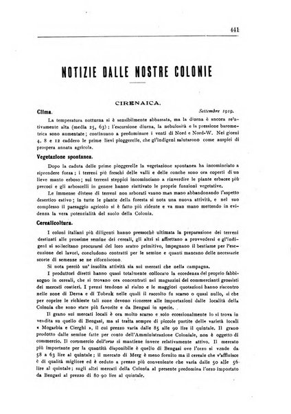 L'agricoltura coloniale organo dell'Istituto agricolo coloniale italiano e dell'Ufficio agrario sperimentale dell'Eritrea