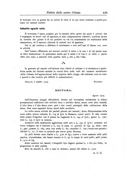 L'agricoltura coloniale organo dell'Istituto agricolo coloniale italiano e dell'Ufficio agrario sperimentale dell'Eritrea