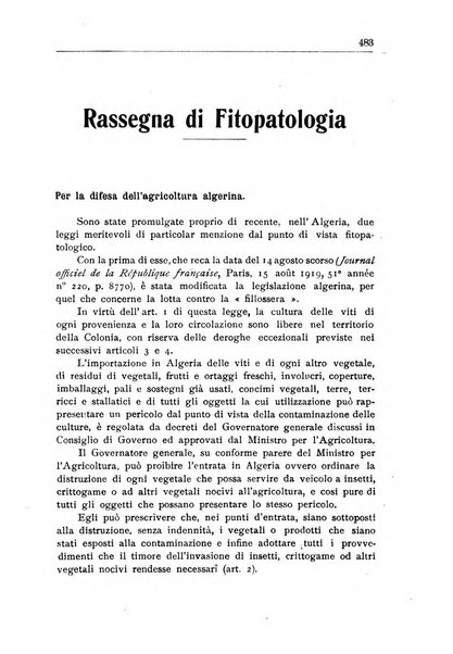 L'agricoltura coloniale organo dell'Istituto agricolo coloniale italiano e dell'Ufficio agrario sperimentale dell'Eritrea