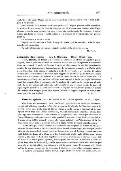 L'agricoltura coloniale organo dell'Istituto agricolo coloniale italiano e dell'Ufficio agrario sperimentale dell'Eritrea