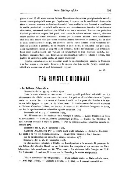 L'agricoltura coloniale organo dell'Istituto agricolo coloniale italiano e dell'Ufficio agrario sperimentale dell'Eritrea