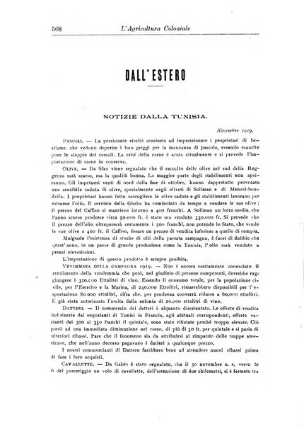 L'agricoltura coloniale organo dell'Istituto agricolo coloniale italiano e dell'Ufficio agrario sperimentale dell'Eritrea