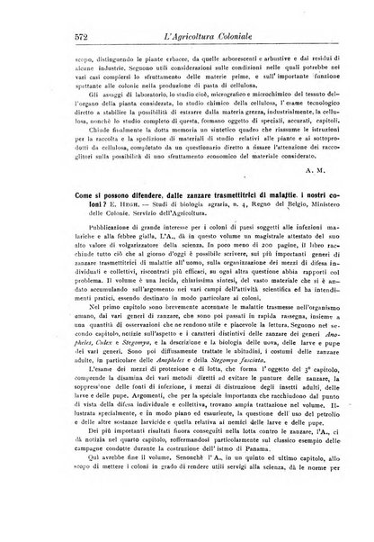 L'agricoltura coloniale organo dell'Istituto agricolo coloniale italiano e dell'Ufficio agrario sperimentale dell'Eritrea