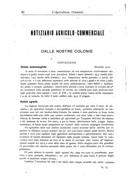 L'agricoltura coloniale organo dell'Istituto agricolo coloniale italiano e dell'Ufficio agrario sperimentale dell'Eritrea