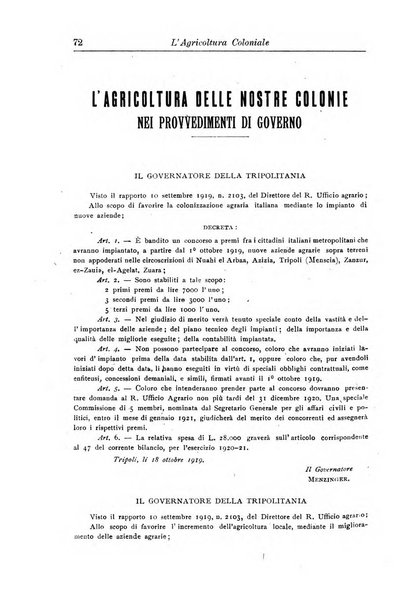 L'agricoltura coloniale organo dell'Istituto agricolo coloniale italiano e dell'Ufficio agrario sperimentale dell'Eritrea