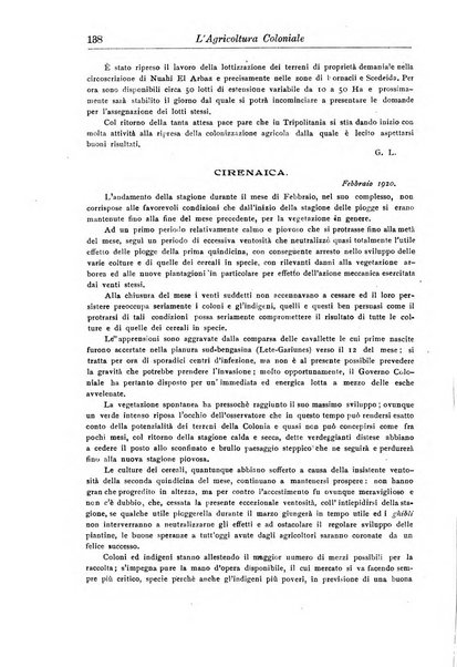 L'agricoltura coloniale organo dell'Istituto agricolo coloniale italiano e dell'Ufficio agrario sperimentale dell'Eritrea