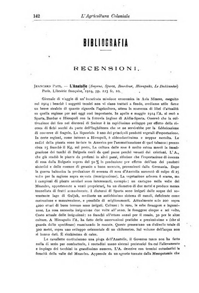 L'agricoltura coloniale organo dell'Istituto agricolo coloniale italiano e dell'Ufficio agrario sperimentale dell'Eritrea