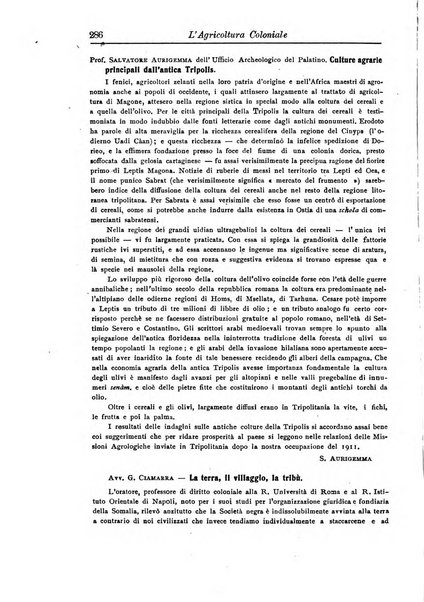 L'agricoltura coloniale organo dell'Istituto agricolo coloniale italiano e dell'Ufficio agrario sperimentale dell'Eritrea