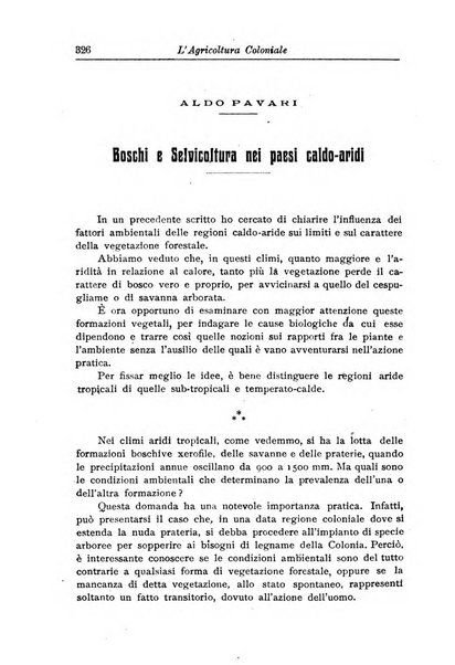 L'agricoltura coloniale organo dell'Istituto agricolo coloniale italiano e dell'Ufficio agrario sperimentale dell'Eritrea