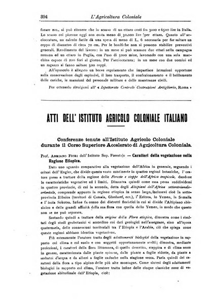 L'agricoltura coloniale organo dell'Istituto agricolo coloniale italiano e dell'Ufficio agrario sperimentale dell'Eritrea