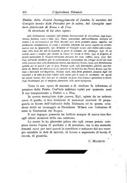 L'agricoltura coloniale organo dell'Istituto agricolo coloniale italiano e dell'Ufficio agrario sperimentale dell'Eritrea