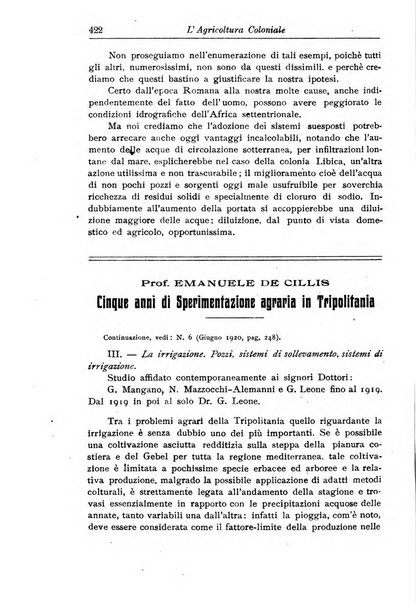 L'agricoltura coloniale organo dell'Istituto agricolo coloniale italiano e dell'Ufficio agrario sperimentale dell'Eritrea