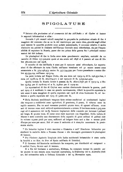 L'agricoltura coloniale organo dell'Istituto agricolo coloniale italiano e dell'Ufficio agrario sperimentale dell'Eritrea