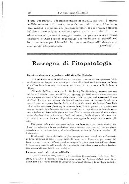 L'agricoltura coloniale organo dell'Istituto agricolo coloniale italiano e dell'Ufficio agrario sperimentale dell'Eritrea