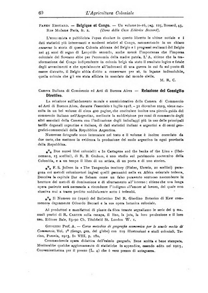 L'agricoltura coloniale organo dell'Istituto agricolo coloniale italiano e dell'Ufficio agrario sperimentale dell'Eritrea