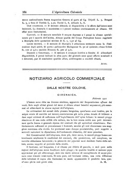 L'agricoltura coloniale organo dell'Istituto agricolo coloniale italiano e dell'Ufficio agrario sperimentale dell'Eritrea