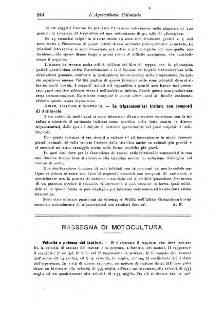 L'agricoltura coloniale organo dell'Istituto agricolo coloniale italiano e dell'Ufficio agrario sperimentale dell'Eritrea