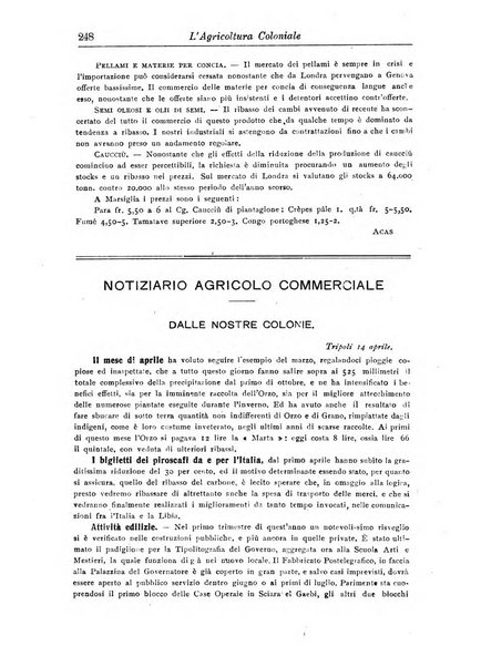 L'agricoltura coloniale organo dell'Istituto agricolo coloniale italiano e dell'Ufficio agrario sperimentale dell'Eritrea