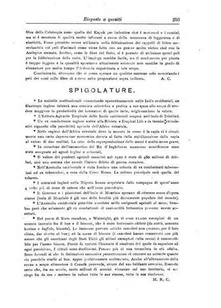 L'agricoltura coloniale organo dell'Istituto agricolo coloniale italiano e dell'Ufficio agrario sperimentale dell'Eritrea