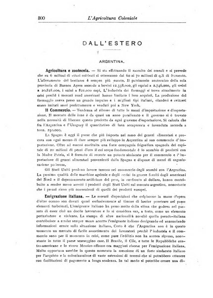 L'agricoltura coloniale organo dell'Istituto agricolo coloniale italiano e dell'Ufficio agrario sperimentale dell'Eritrea