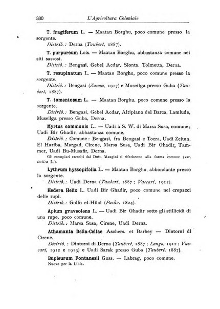 L'agricoltura coloniale organo dell'Istituto agricolo coloniale italiano e dell'Ufficio agrario sperimentale dell'Eritrea