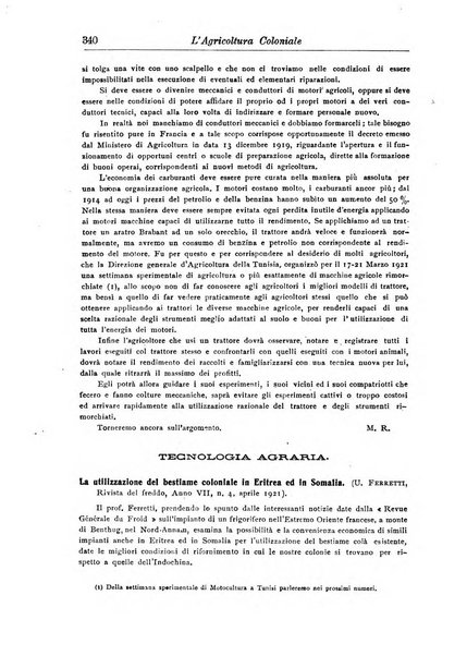 L'agricoltura coloniale organo dell'Istituto agricolo coloniale italiano e dell'Ufficio agrario sperimentale dell'Eritrea