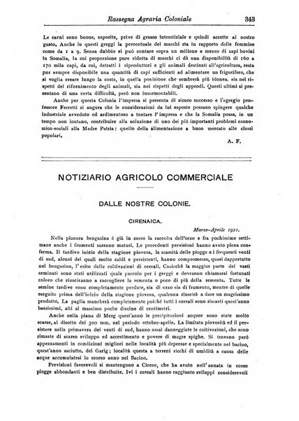 L'agricoltura coloniale organo dell'Istituto agricolo coloniale italiano e dell'Ufficio agrario sperimentale dell'Eritrea