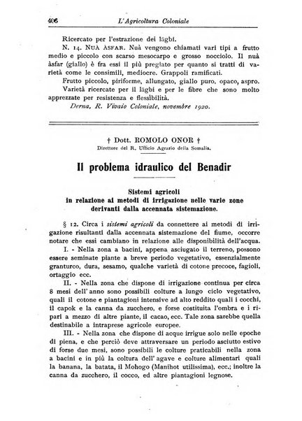 L'agricoltura coloniale organo dell'Istituto agricolo coloniale italiano e dell'Ufficio agrario sperimentale dell'Eritrea