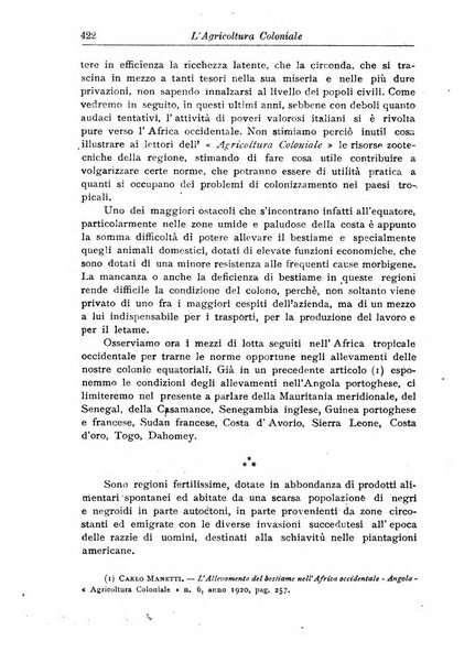 L'agricoltura coloniale organo dell'Istituto agricolo coloniale italiano e dell'Ufficio agrario sperimentale dell'Eritrea