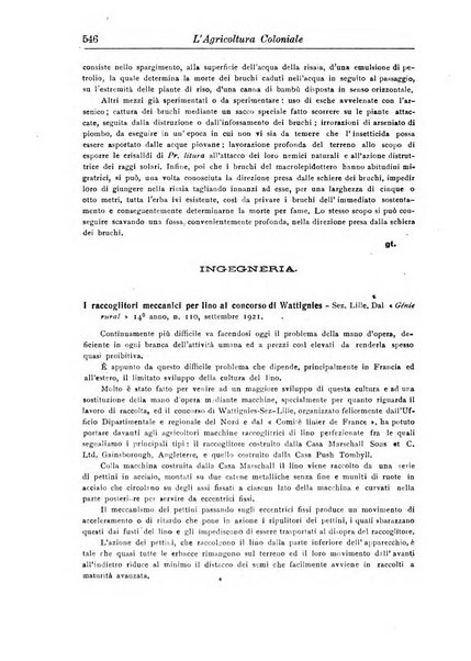 L'agricoltura coloniale organo dell'Istituto agricolo coloniale italiano e dell'Ufficio agrario sperimentale dell'Eritrea