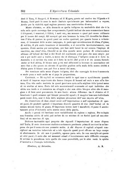 L'agricoltura coloniale organo dell'Istituto agricolo coloniale italiano e dell'Ufficio agrario sperimentale dell'Eritrea