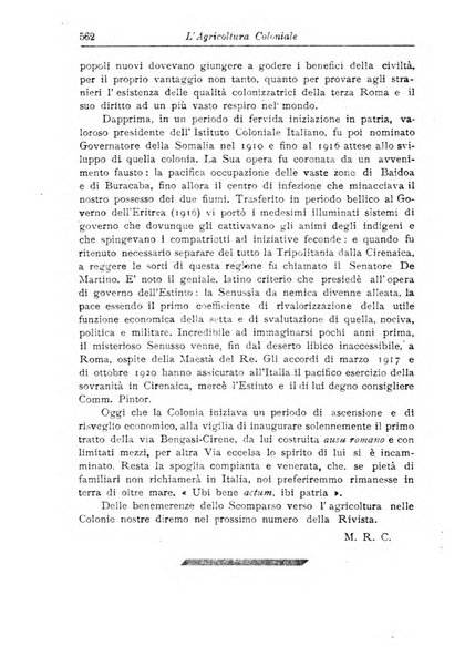 L'agricoltura coloniale organo dell'Istituto agricolo coloniale italiano e dell'Ufficio agrario sperimentale dell'Eritrea