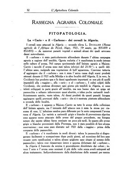 L'agricoltura coloniale organo dell'Istituto agricolo coloniale italiano e dell'Ufficio agrario sperimentale dell'Eritrea