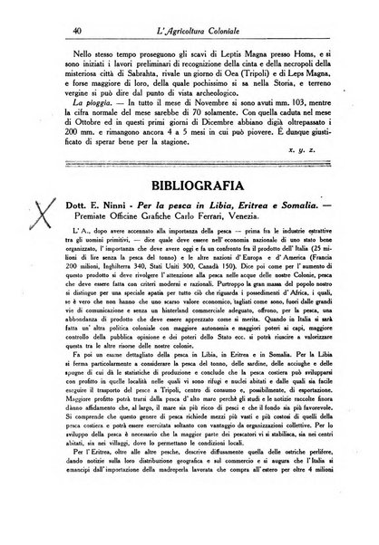 L'agricoltura coloniale organo dell'Istituto agricolo coloniale italiano e dell'Ufficio agrario sperimentale dell'Eritrea