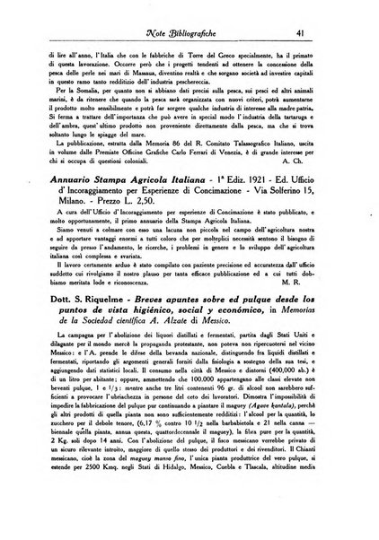 L'agricoltura coloniale organo dell'Istituto agricolo coloniale italiano e dell'Ufficio agrario sperimentale dell'Eritrea