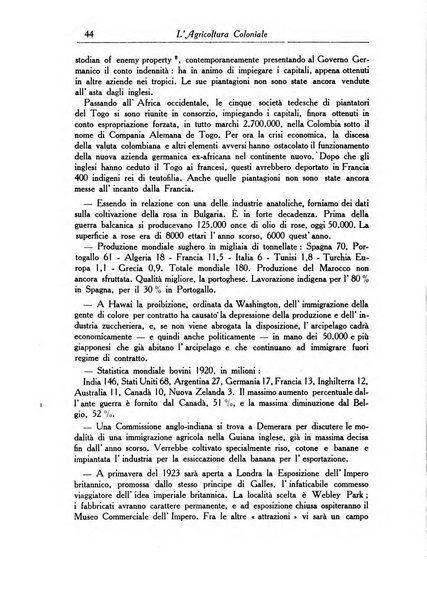 L'agricoltura coloniale organo dell'Istituto agricolo coloniale italiano e dell'Ufficio agrario sperimentale dell'Eritrea