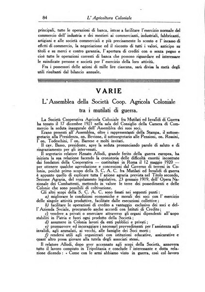 L'agricoltura coloniale organo dell'Istituto agricolo coloniale italiano e dell'Ufficio agrario sperimentale dell'Eritrea