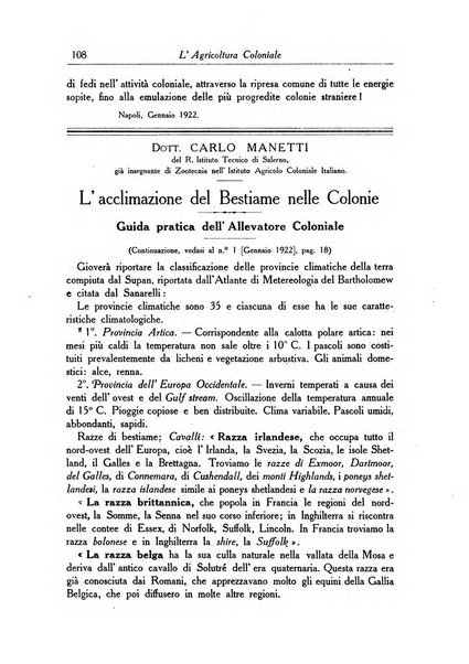 L'agricoltura coloniale organo dell'Istituto agricolo coloniale italiano e dell'Ufficio agrario sperimentale dell'Eritrea