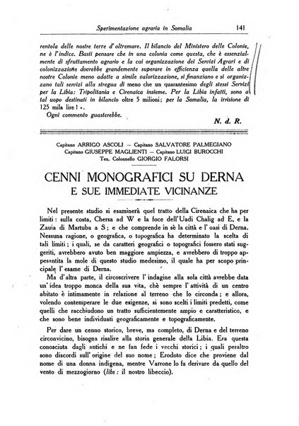 L'agricoltura coloniale organo dell'Istituto agricolo coloniale italiano e dell'Ufficio agrario sperimentale dell'Eritrea