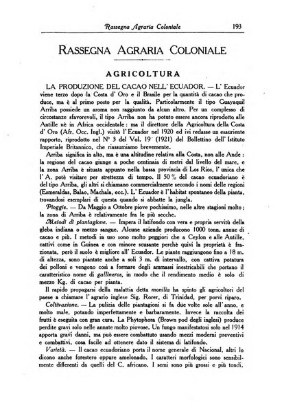 L'agricoltura coloniale organo dell'Istituto agricolo coloniale italiano e dell'Ufficio agrario sperimentale dell'Eritrea