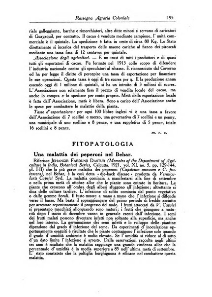 L'agricoltura coloniale organo dell'Istituto agricolo coloniale italiano e dell'Ufficio agrario sperimentale dell'Eritrea