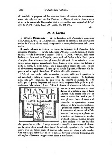 L'agricoltura coloniale organo dell'Istituto agricolo coloniale italiano e dell'Ufficio agrario sperimentale dell'Eritrea