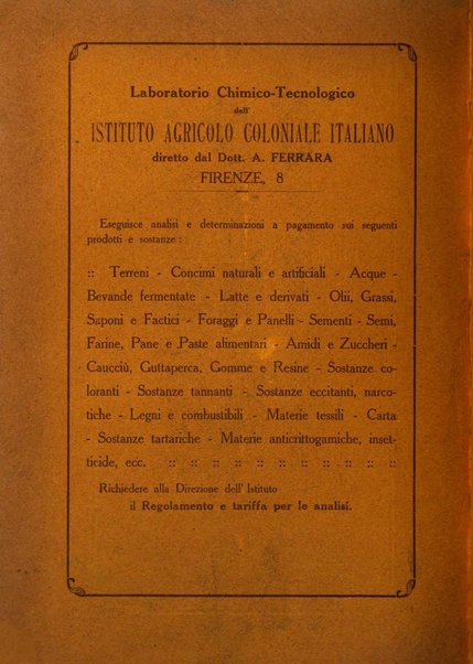 L'agricoltura coloniale organo dell'Istituto agricolo coloniale italiano e dell'Ufficio agrario sperimentale dell'Eritrea