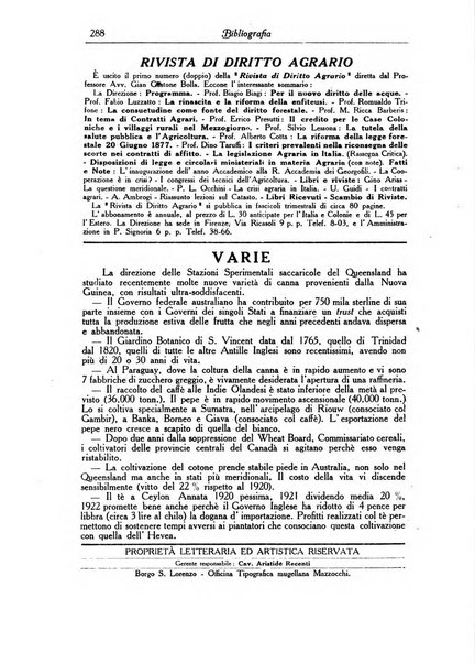 L'agricoltura coloniale organo dell'Istituto agricolo coloniale italiano e dell'Ufficio agrario sperimentale dell'Eritrea