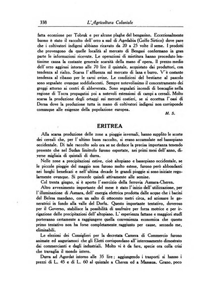 L'agricoltura coloniale organo dell'Istituto agricolo coloniale italiano e dell'Ufficio agrario sperimentale dell'Eritrea