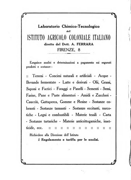 L'agricoltura coloniale organo dell'Istituto agricolo coloniale italiano e dell'Ufficio agrario sperimentale dell'Eritrea